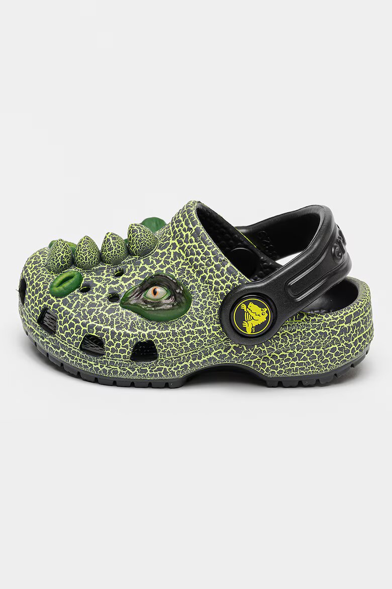 Crocs Крокс с дизайн на динозавър Черен/Електриково Зелено