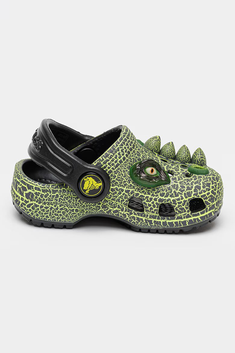 Crocs Крокс с дизайн на динозавър Черен/Електриково Зелено