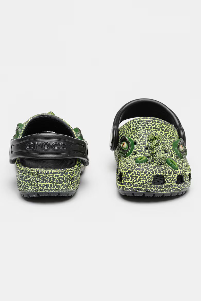 Crocs Крокс с дизайн на динозавър Черен/Електриково Зелено