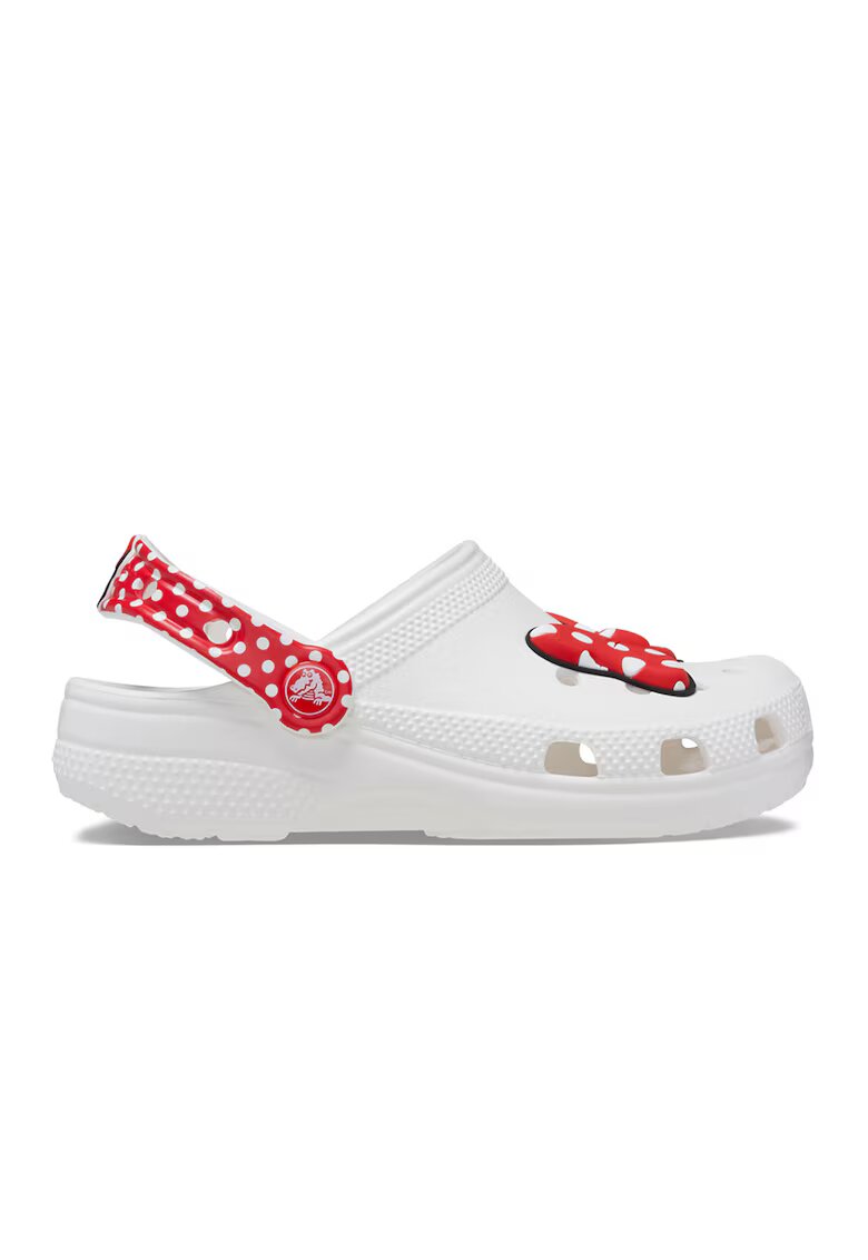 Crocs Крокс с каишка на петата и детайл с Minnie Mouse - Червен/Бял