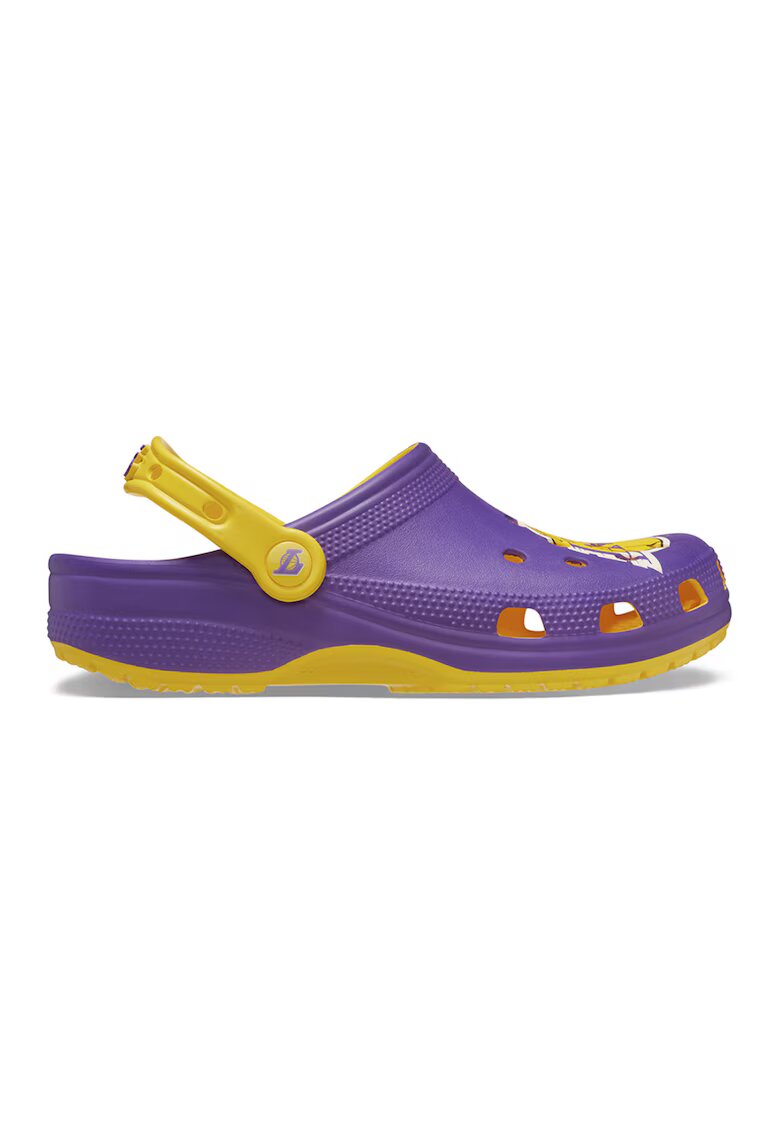 Crocs Крокс с отворена пета и щампа - Жълт/Аметист
