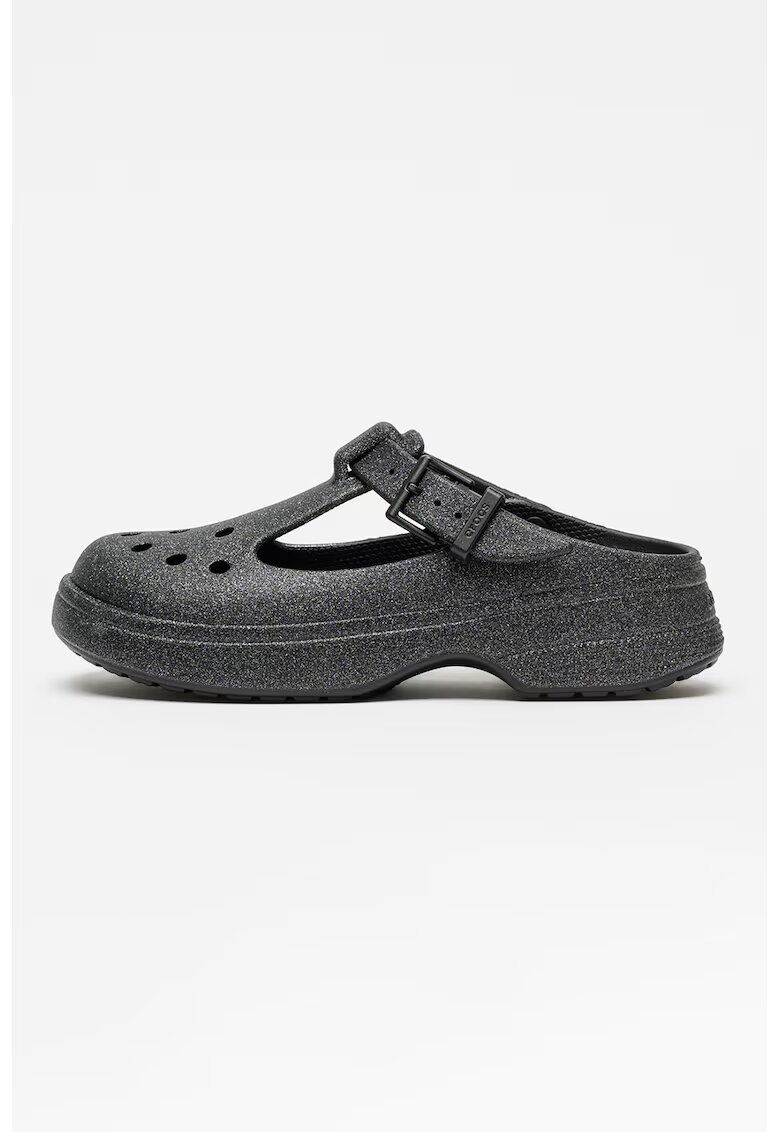 Crocs Крокс с овален връх - Черен/Сребрист
