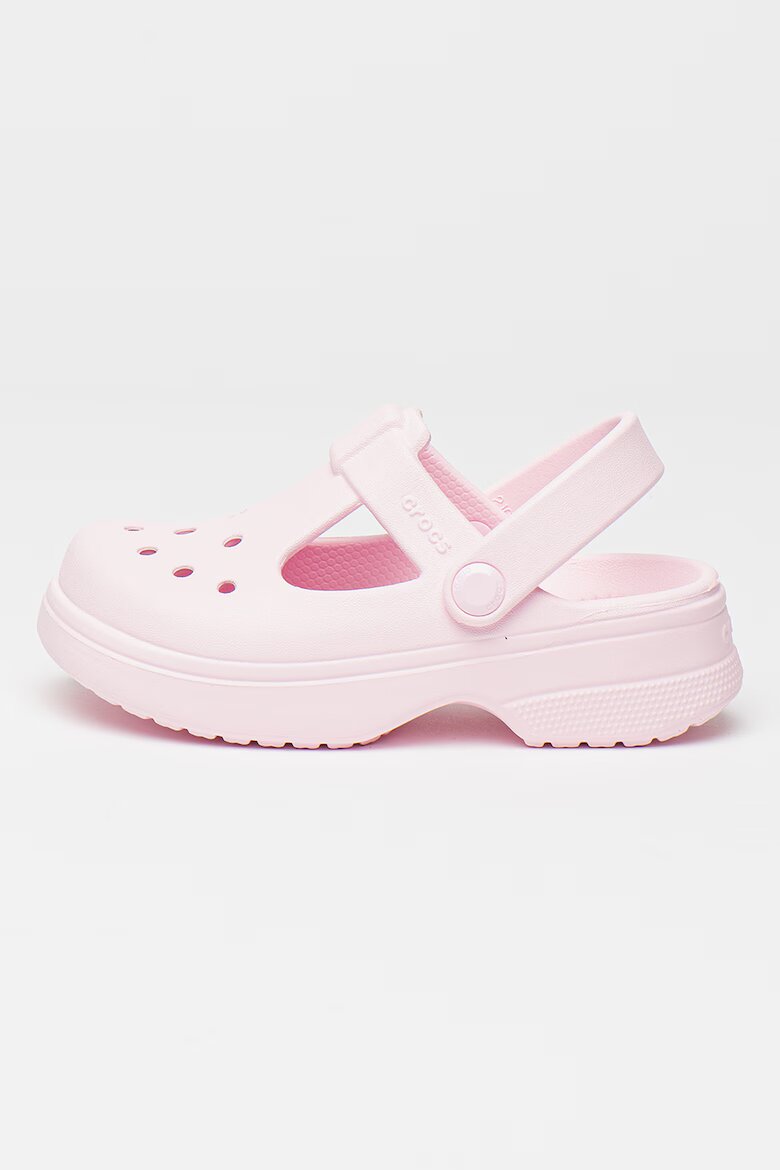 Crocs Крокс с релефно лого Бледо розово