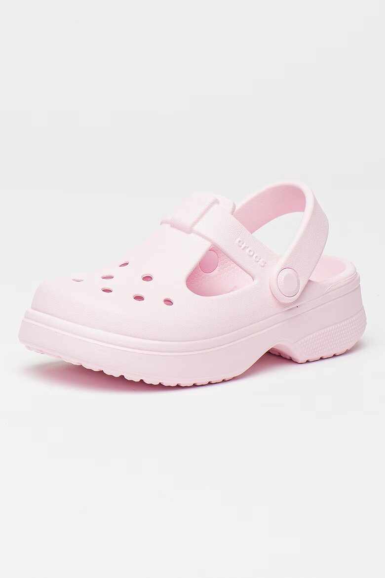 Crocs Крокс с релефно лого Бледо розово