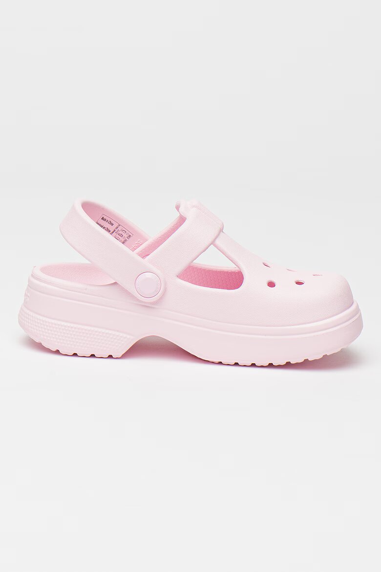 Crocs Крокс с релефно лого Бледо розово