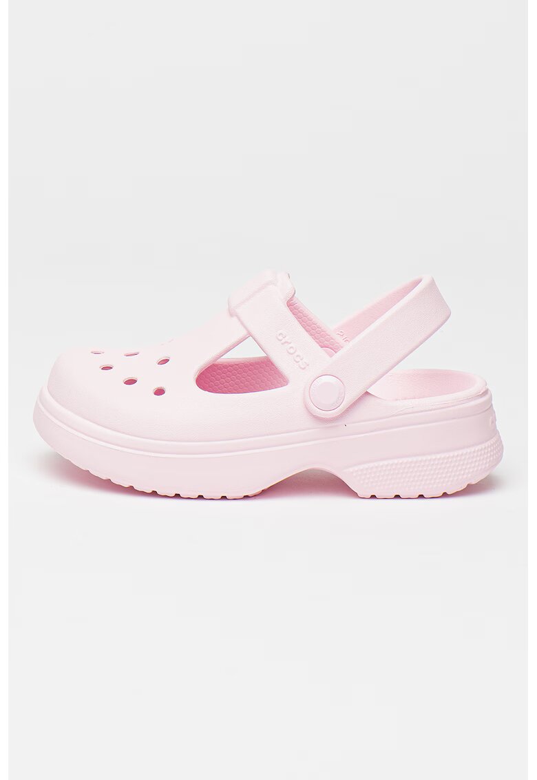 Crocs Крокс с релефно лого - Бледо розово
