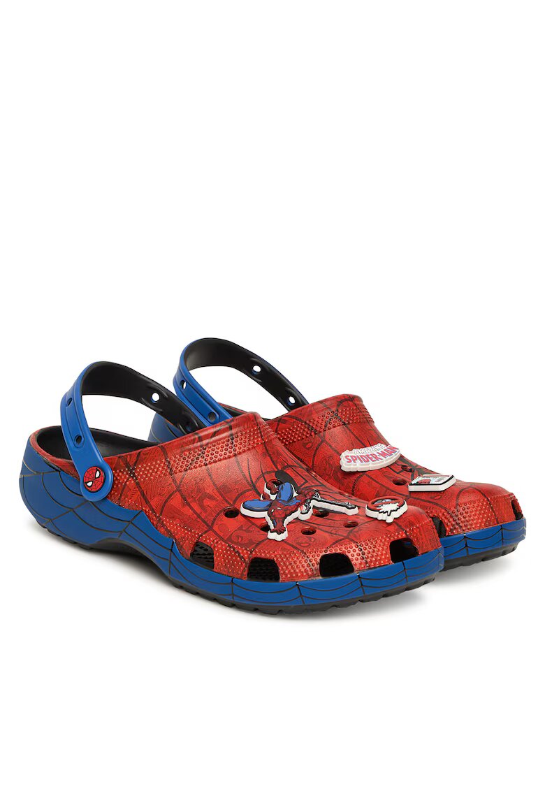 Crocs Сабо за момчета - Принт със Спайдър-мен - Синьо/Червено - Пластмаса