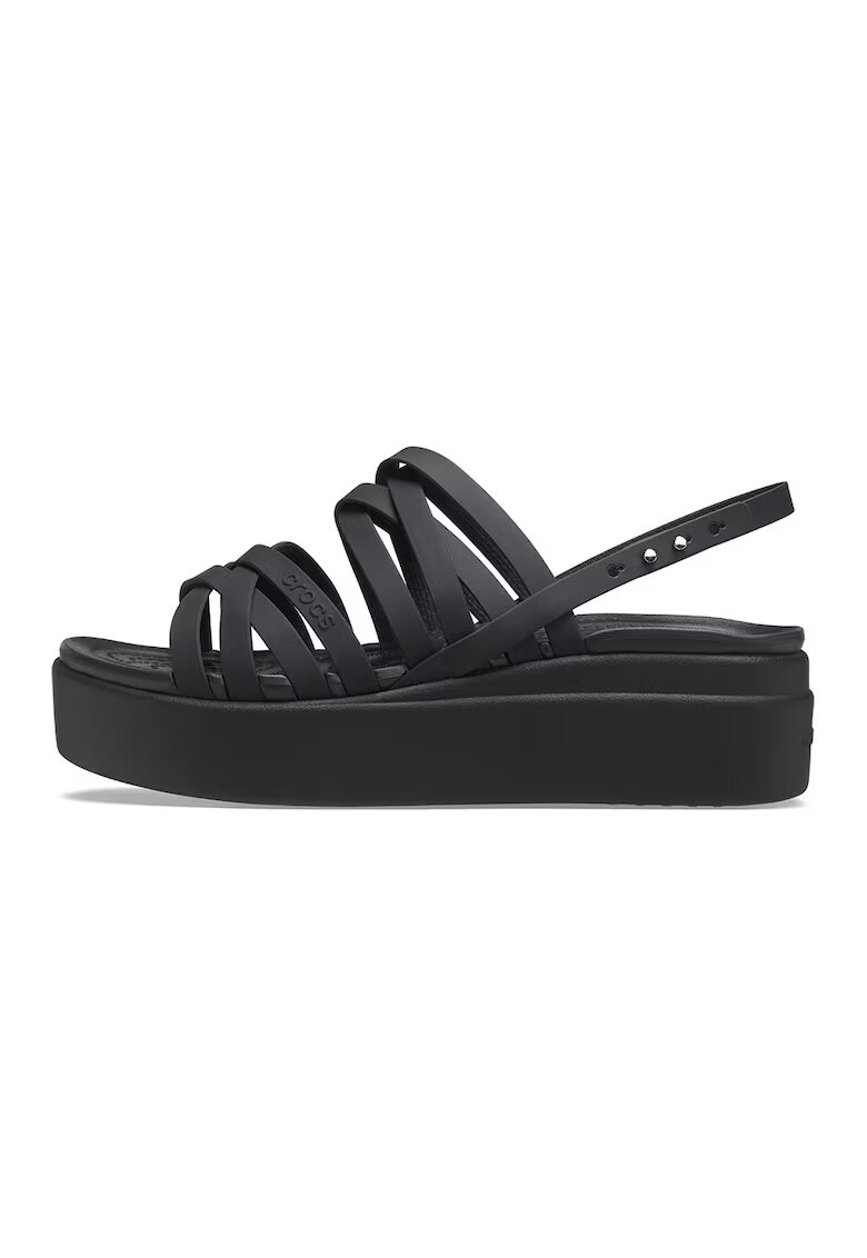 Crocs Скосени сандали Brooklyn с лого - Черен