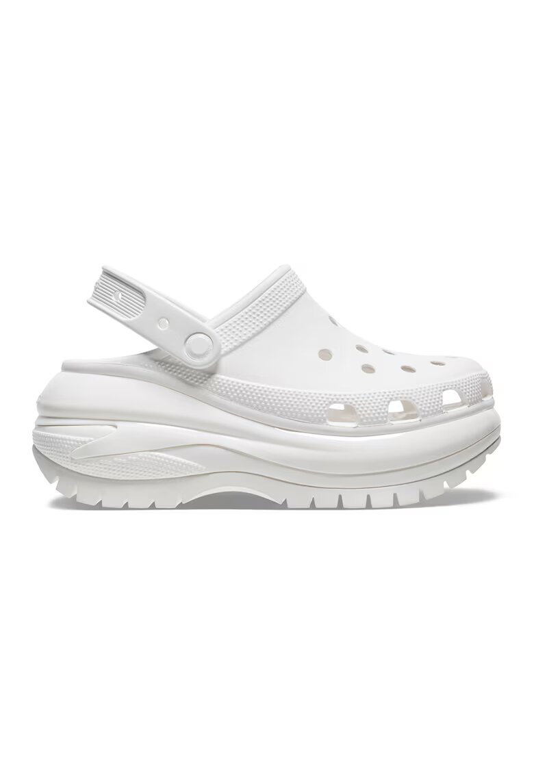 Crocs Скосено сабо Mega Crush - Бял