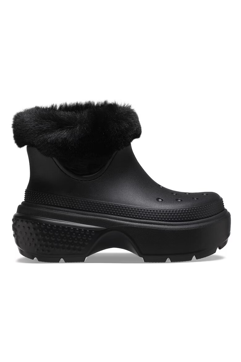 Crocs Унисекс боти с еко пух и лесно обуване Черен