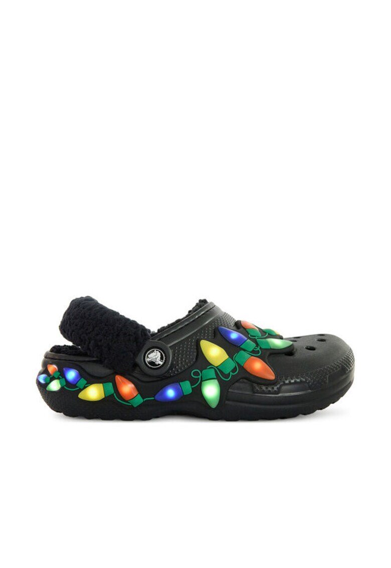 Crocs Унисекс чехли Classic Lined - черно-многоцветни