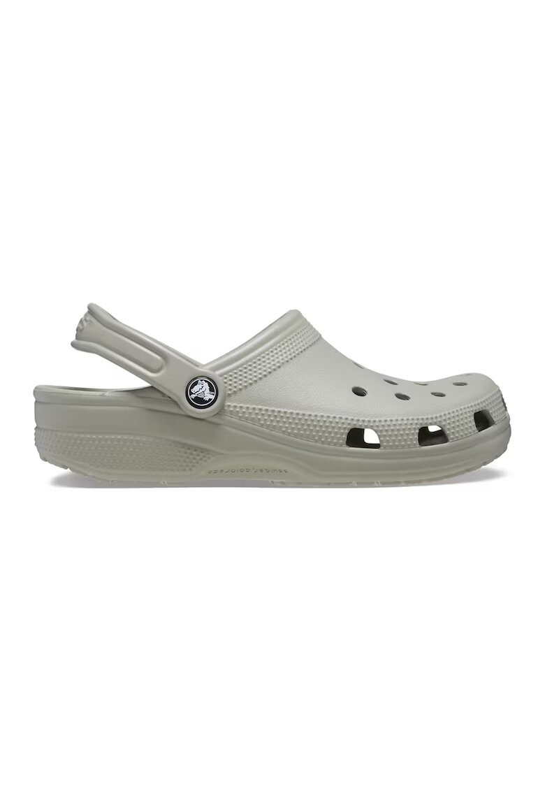 Crocs Унисекс гумиран крокс с лого - Светло сив