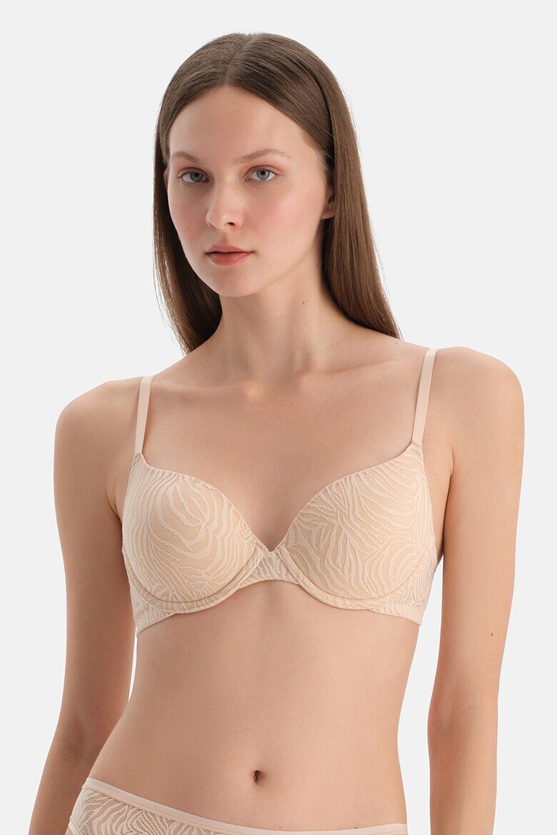 DAGI Сутиен с животински принт и банели Бежов