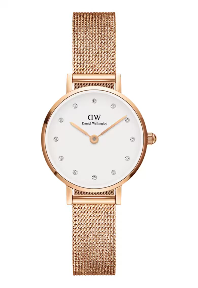 Daniel Wellington Дамски часовник DW00100529 - розово злато - бял ремък - кварцов механизъм - неръждаема стомана