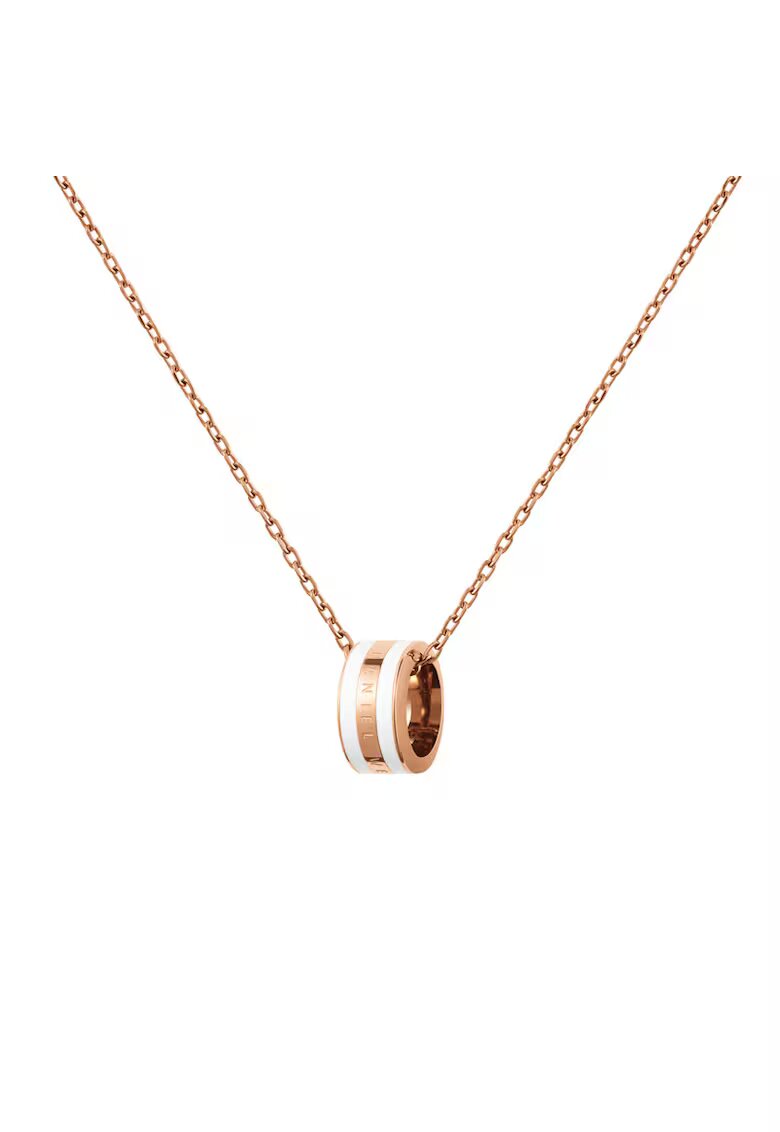 Daniel Wellington Колие с висулка Emalie Rose Gold White