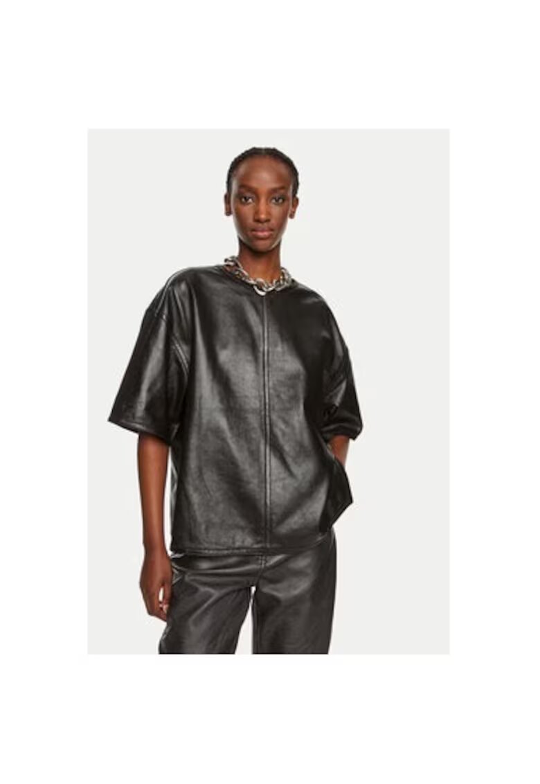 Day Birger Дамска блуза - 304354571 - Естествена кожа - Черна