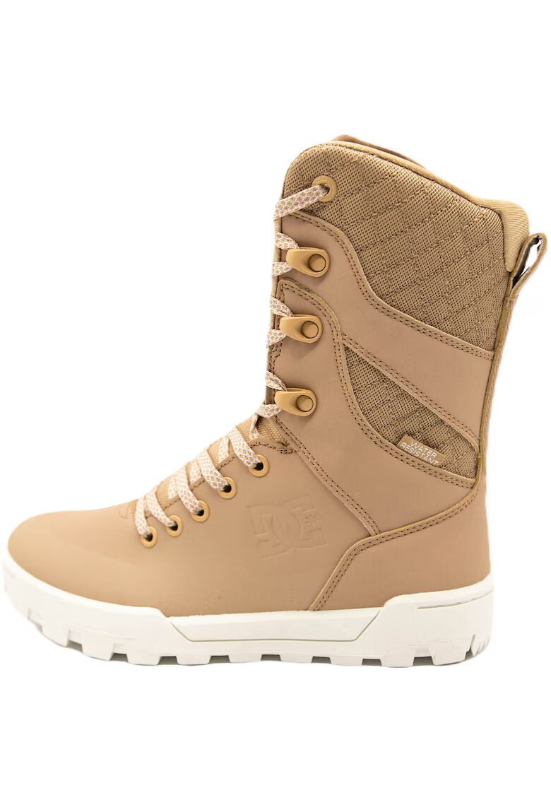 DC Shoes Дамски боти Nadene High Leg Leather Lace-up - бежови