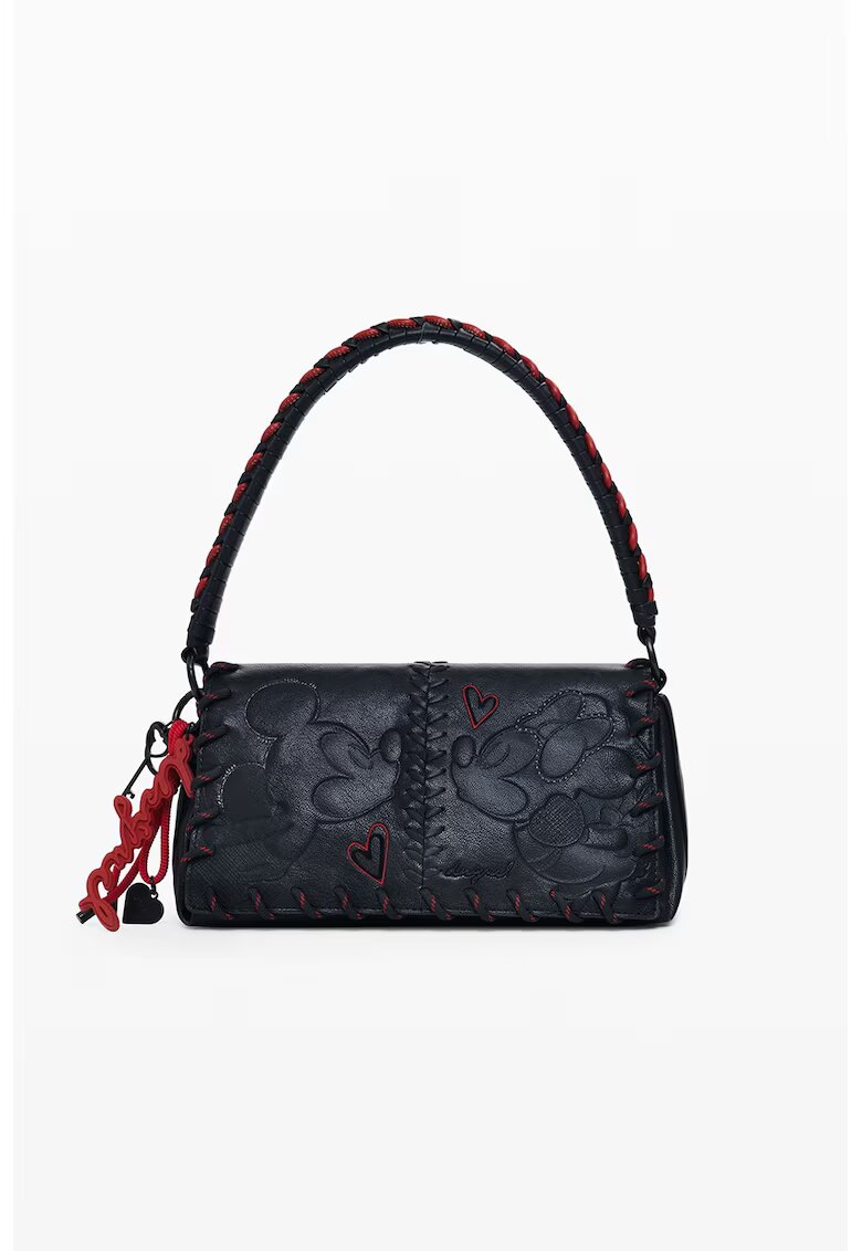 DESIGUAL Чанта за рамо от еко кожа с тема Mickey Mouse - Червен/Антрацитно черно