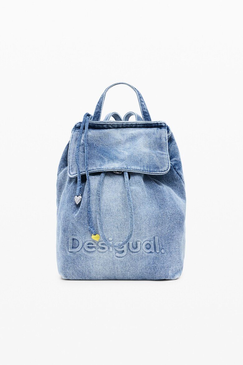 DESIGUAL Дънкова раница с лого Светлосин меланж