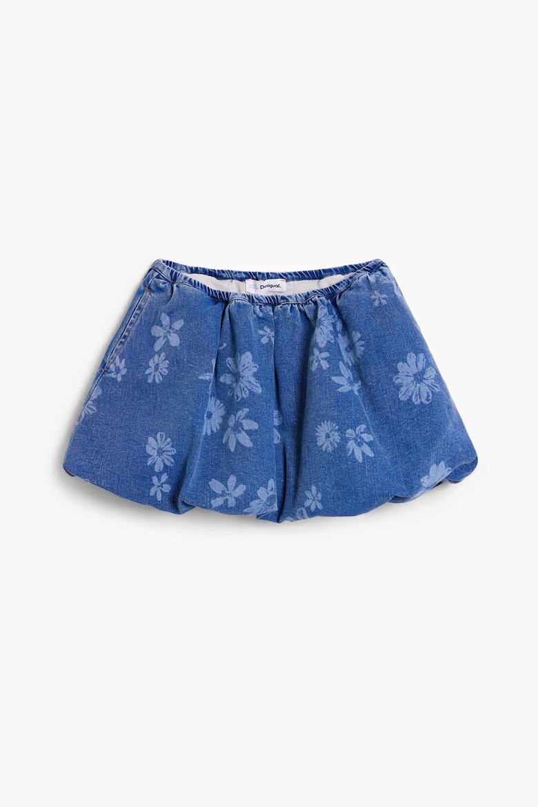 DESIGUAL Къса флорална риза Прашно синьо