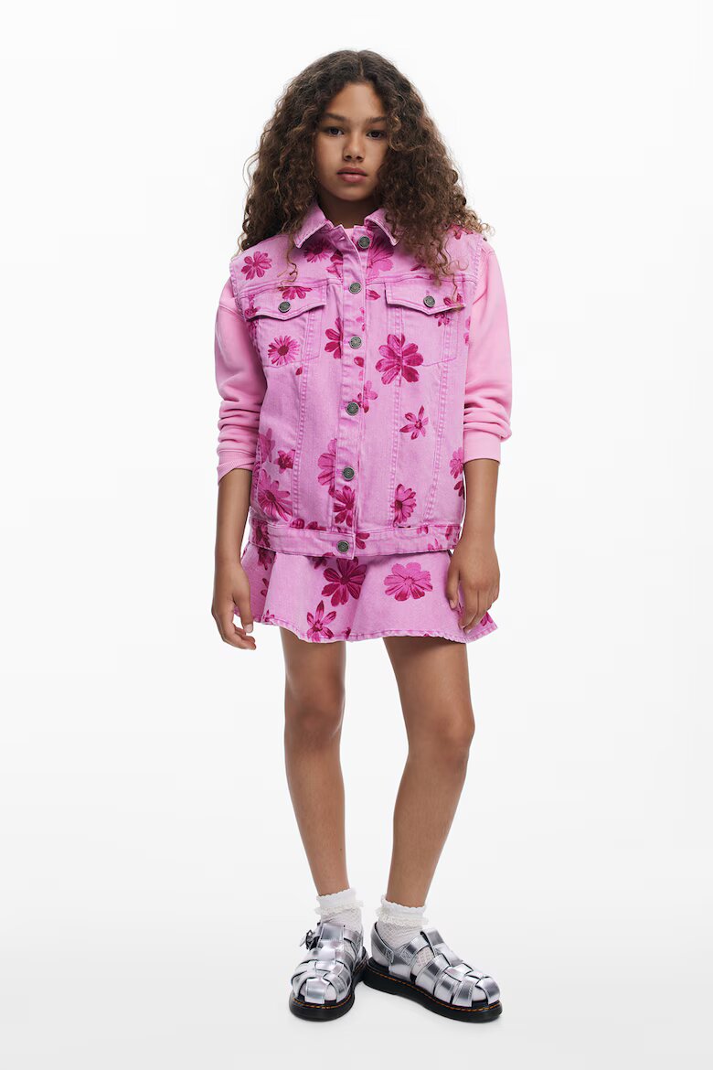 DESIGUAL Къса флорална риза Розово