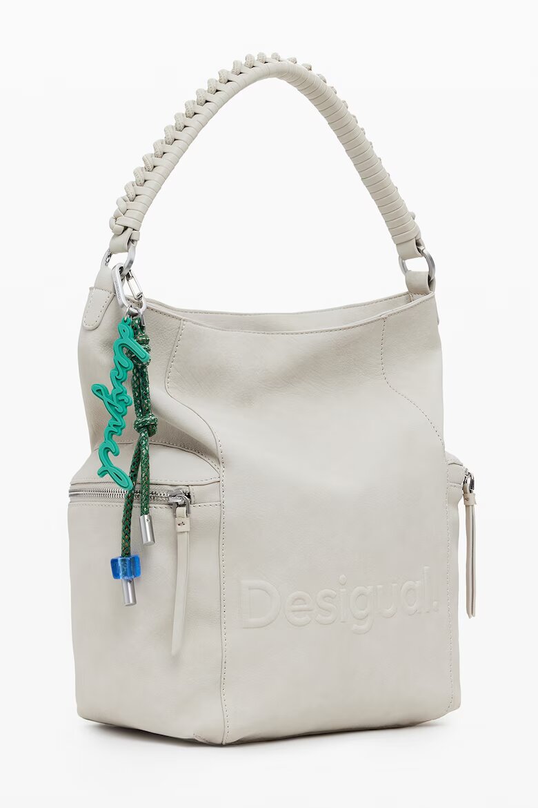 DESIGUAL Конвертируема раница с релефно лого Мръснобял
