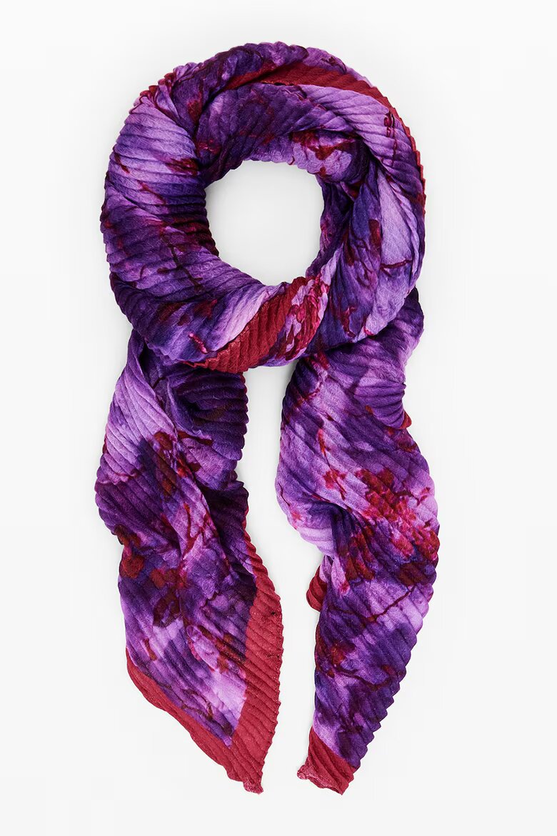 DESIGUAL Плисиран шал с десен Червен/Виолетов