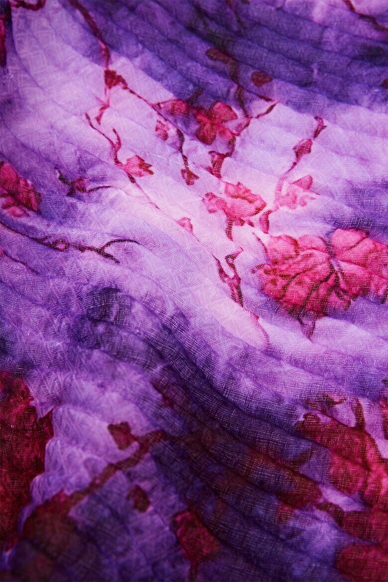 DESIGUAL Плисиран шал с десен Червен/Виолетов