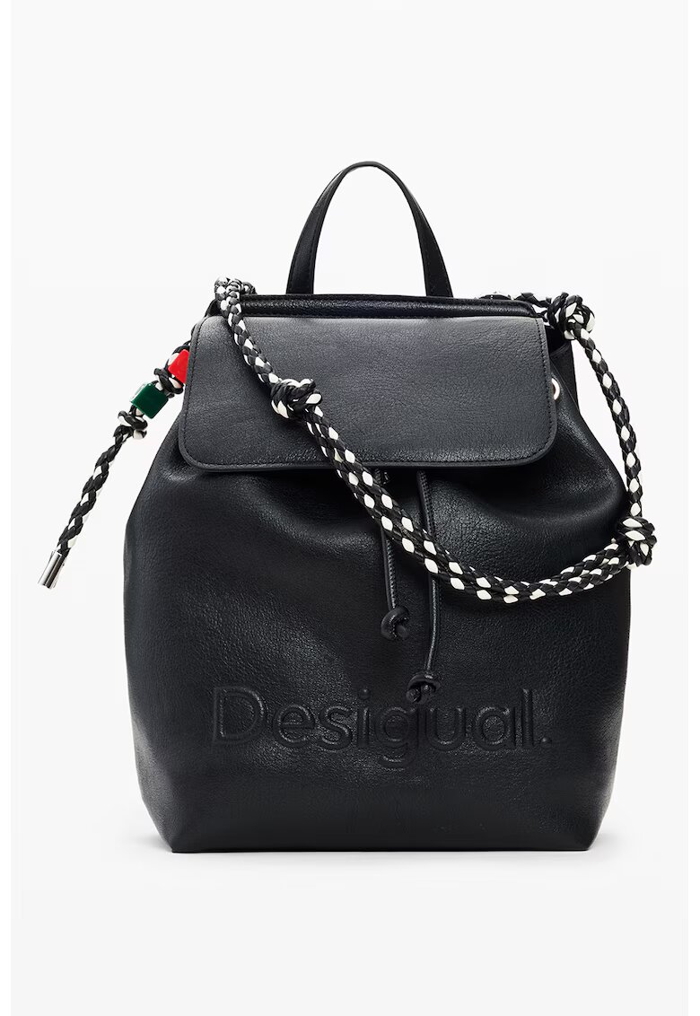 DESIGUAL Раница от еко кожа - Бял/Антрацитно черно