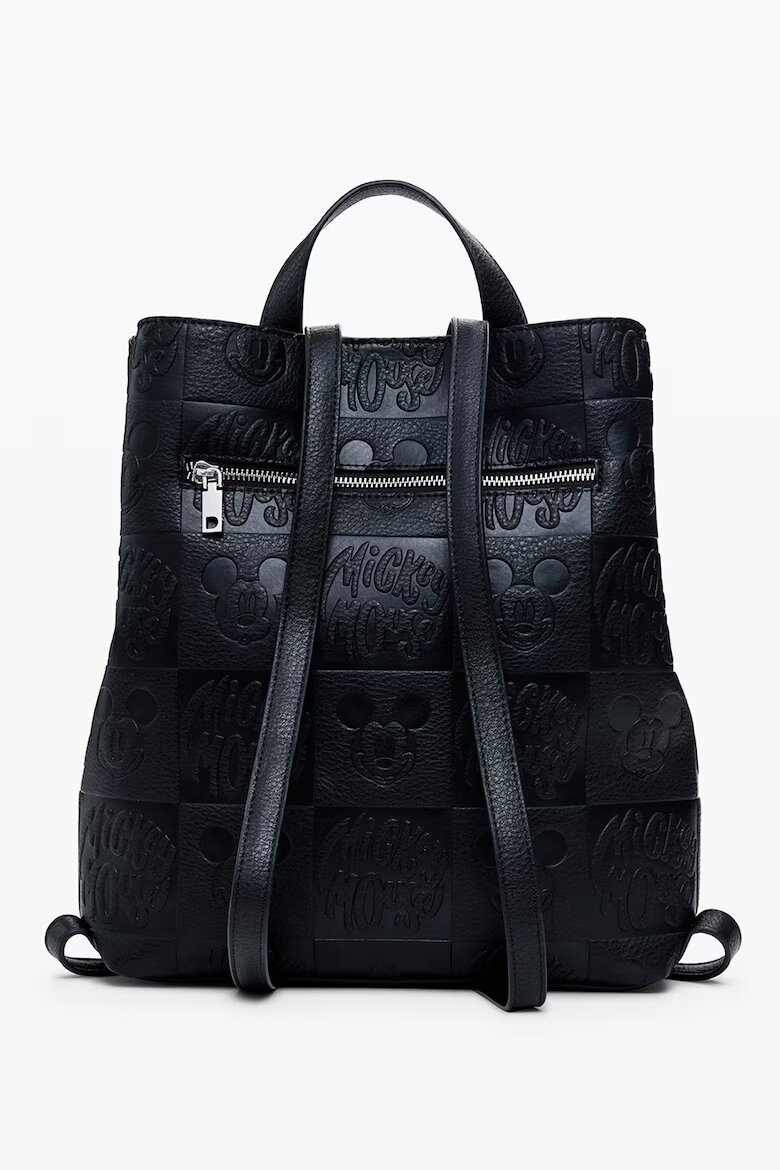 DESIGUAL Раница от еко кожа с детайли Mickey Mouse Черен