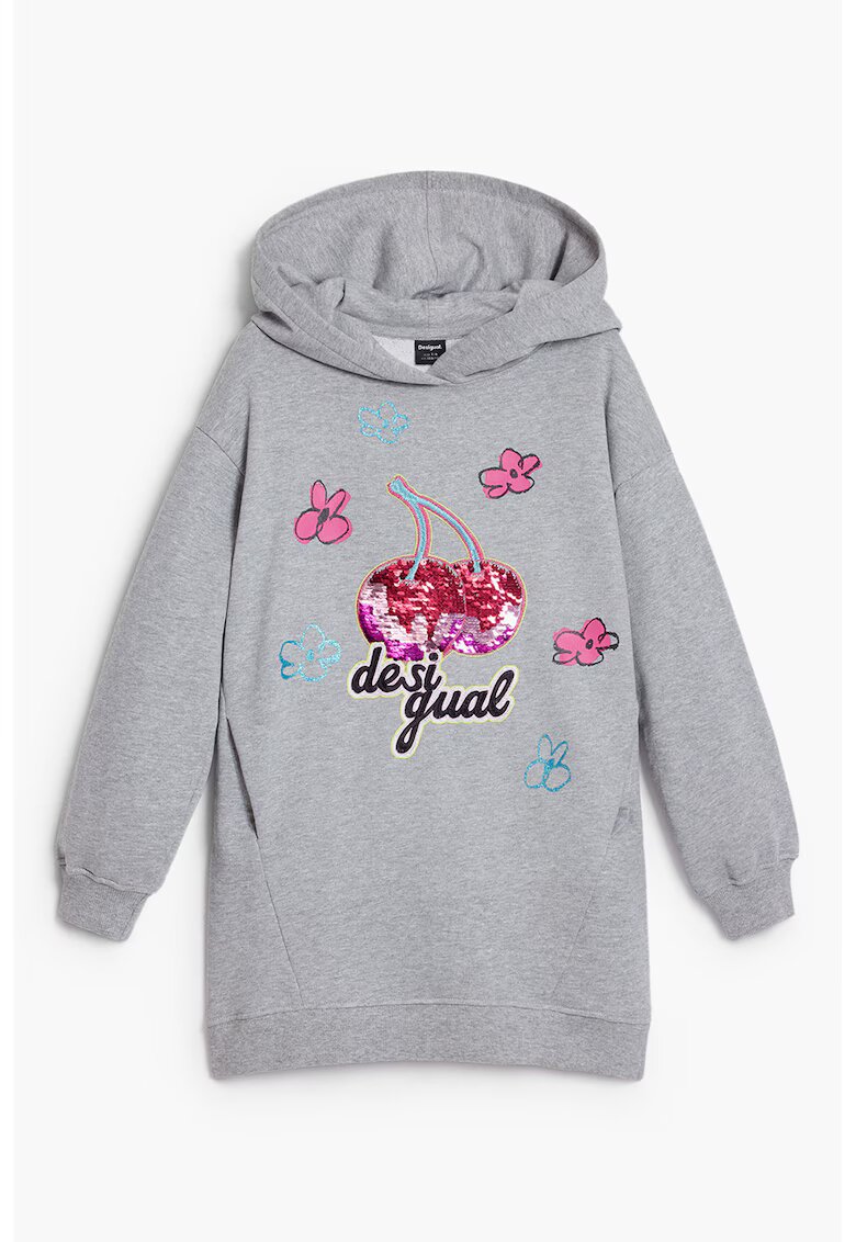 DESIGUAL Рокля с качулка и десен