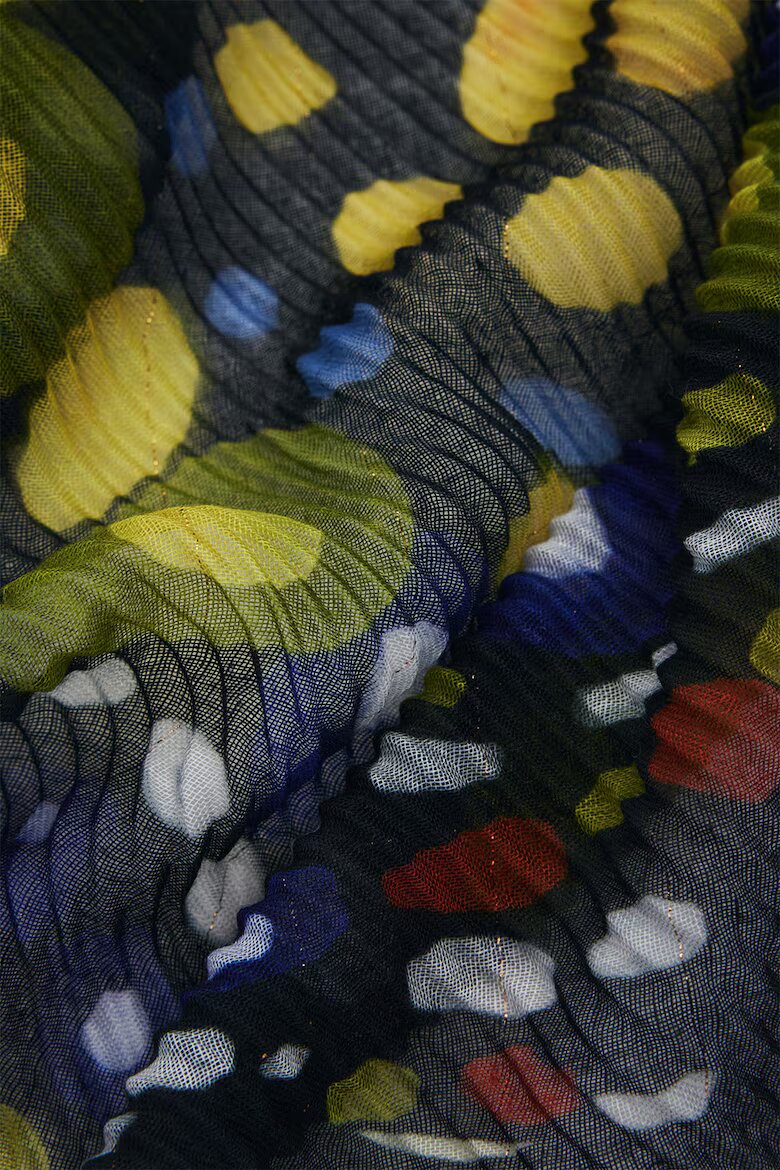 DESIGUAL Шал с принт Черен/Крем