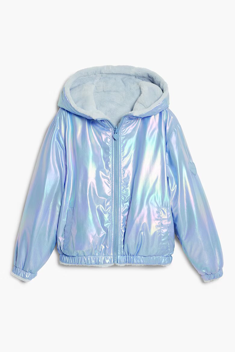 DESIGUAL Яке с качулка и метализиран ефект Светлосин