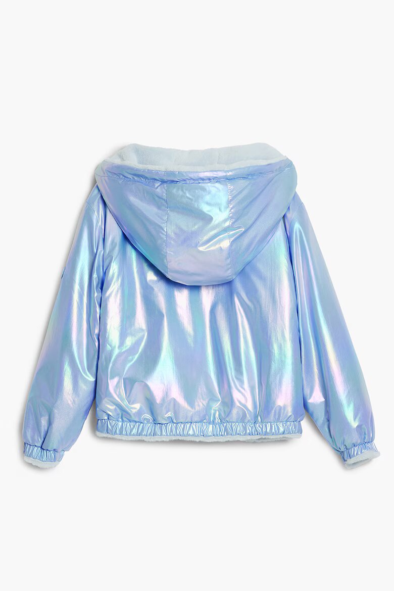 DESIGUAL Яке с качулка и метализиран ефект Светлосин