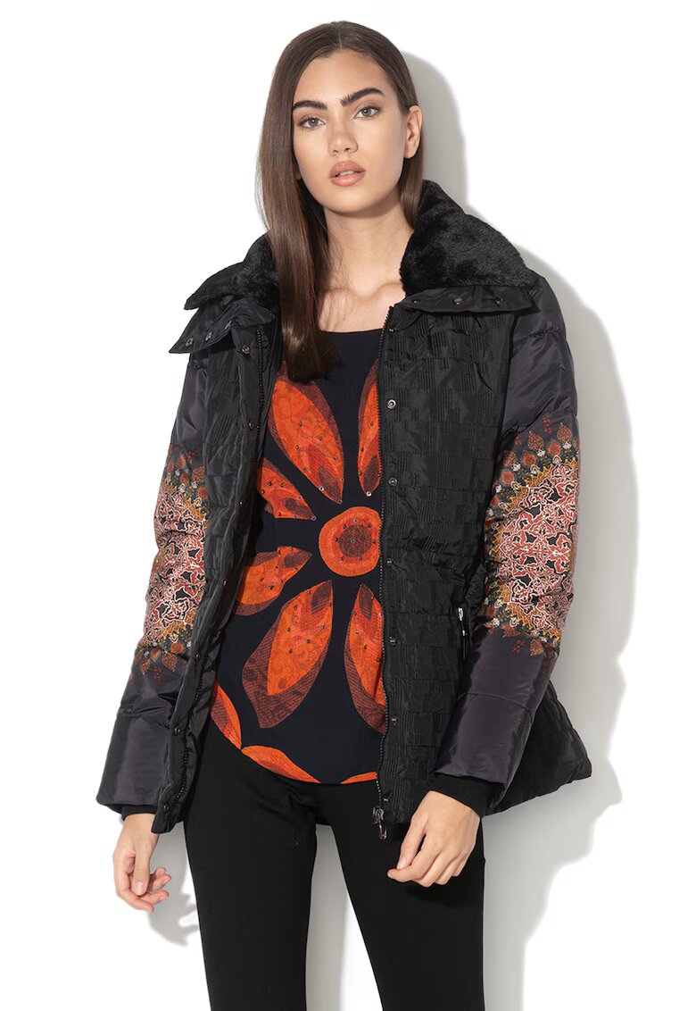DESIGUAL Зимно ватирано яке Aggu с отделящ се еко пух