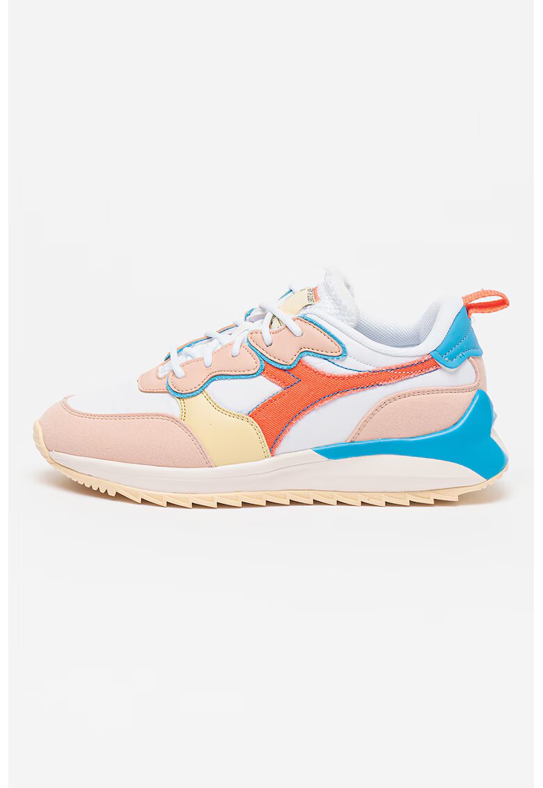 Diadora Спортни обувки Jolly с цветен блок - Бял/Аквамарин син/Розова сьомга