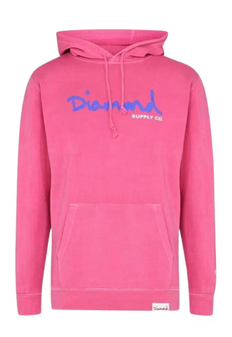 Diamond Supply Мъжка блуза lifestyle - розово - памук и полиестер -