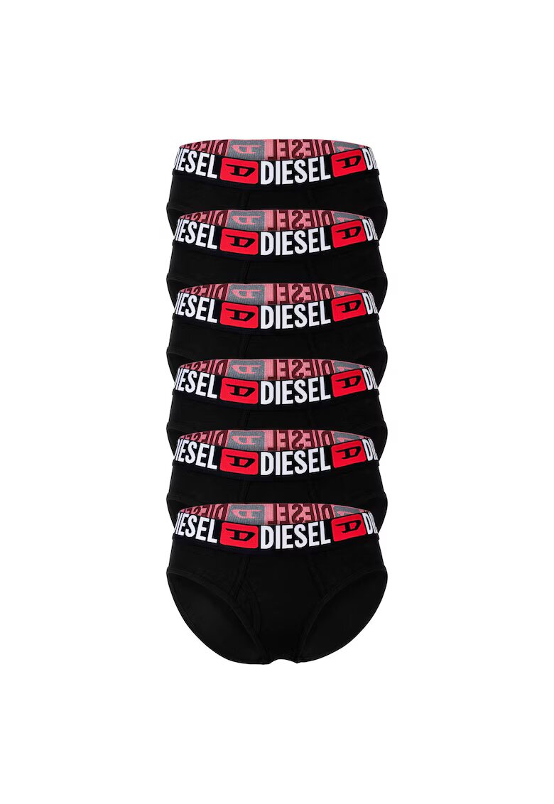 Diesel Бикини тип хипстър - 6 чифта - Червен/Бял/Черен