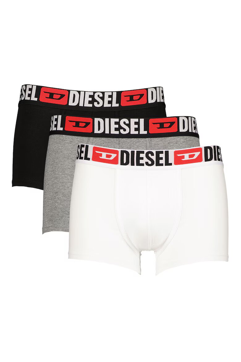 Diesel Боксерки Damien с лого на талията - 3 чифта Бял/Черен/Сив