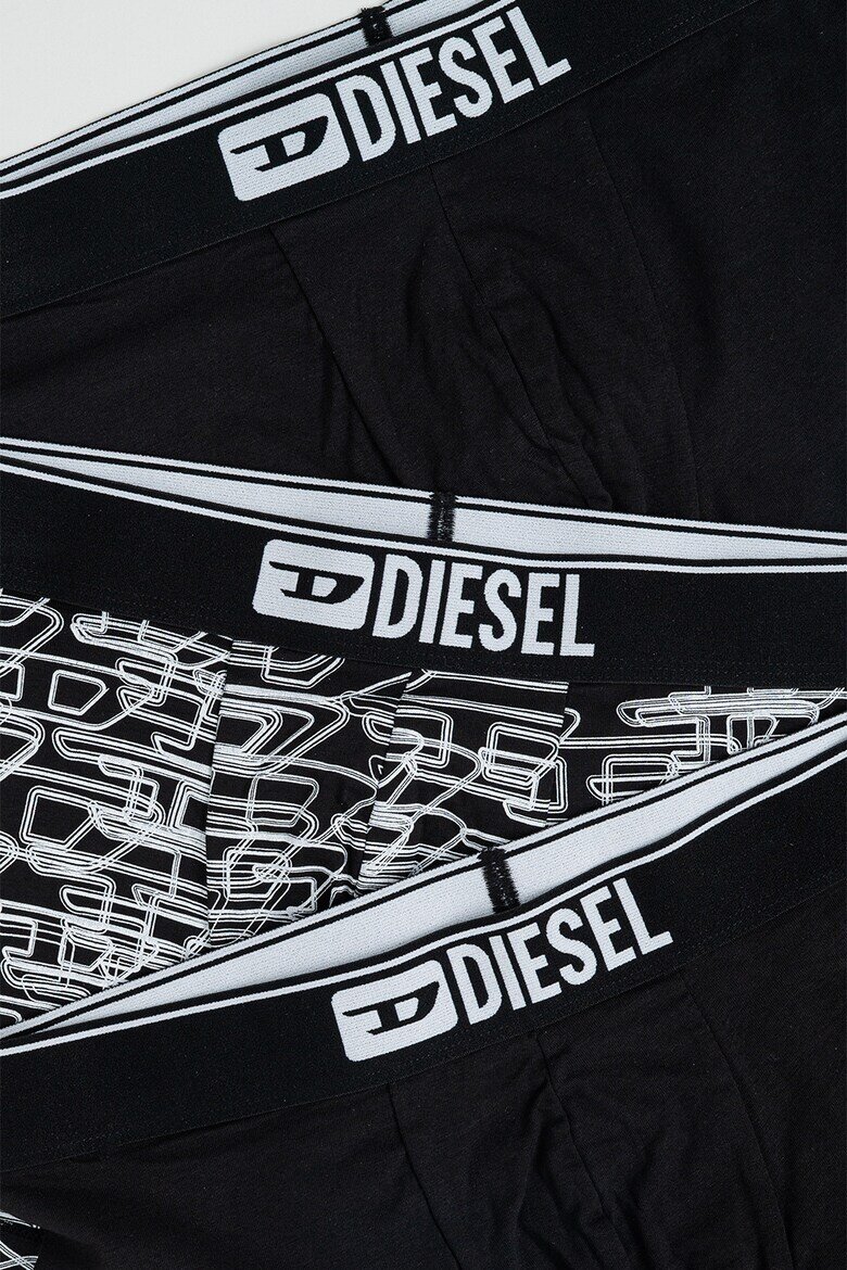 Diesel Боксерки Damien с монограм - 3 чифта Черен/Бял