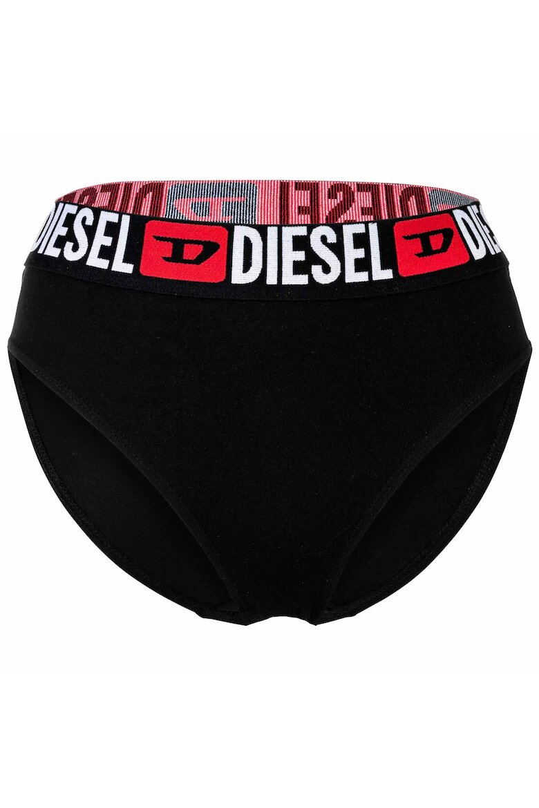 Diesel Слипове с висока талия и лого - 3 чифта Черен