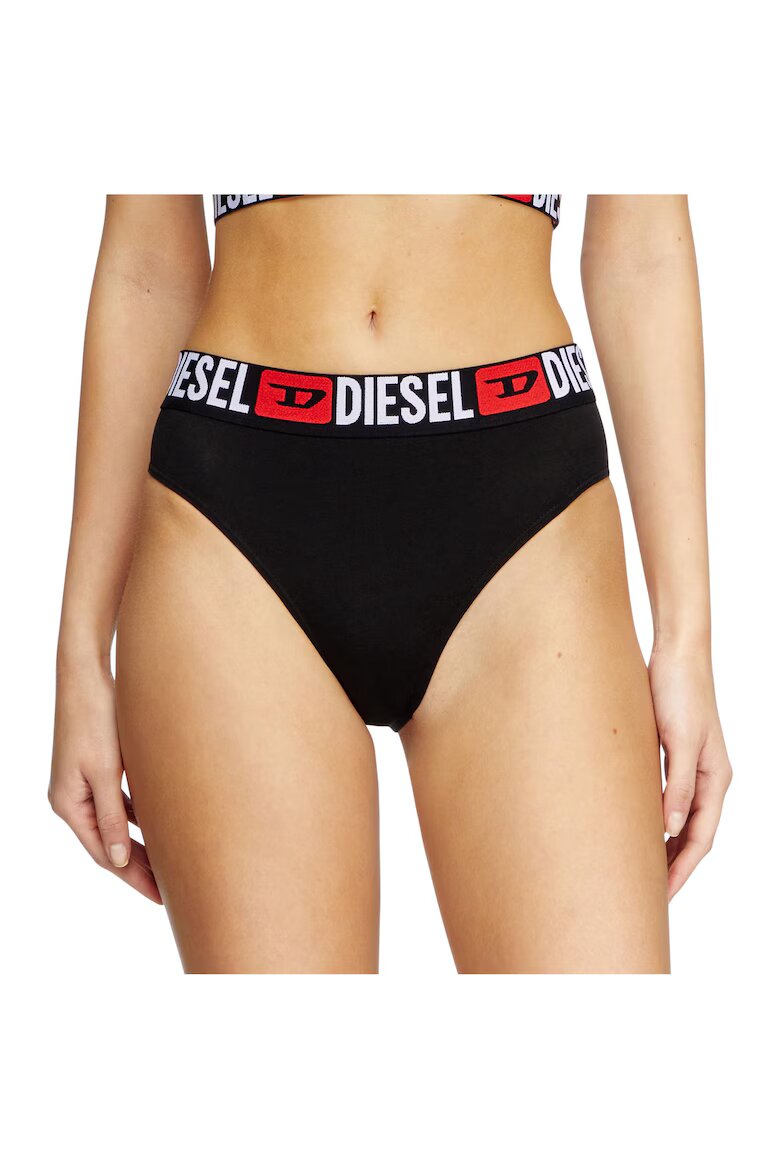 Diesel Слипове с висока талия и лого - 3 чифта Черен