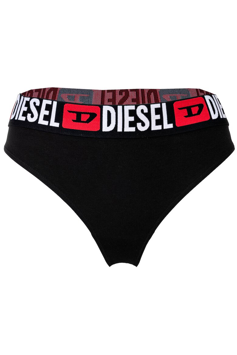 Diesel Танга с лого на талията - 3 чифта Черен/Бял/Аленочервен