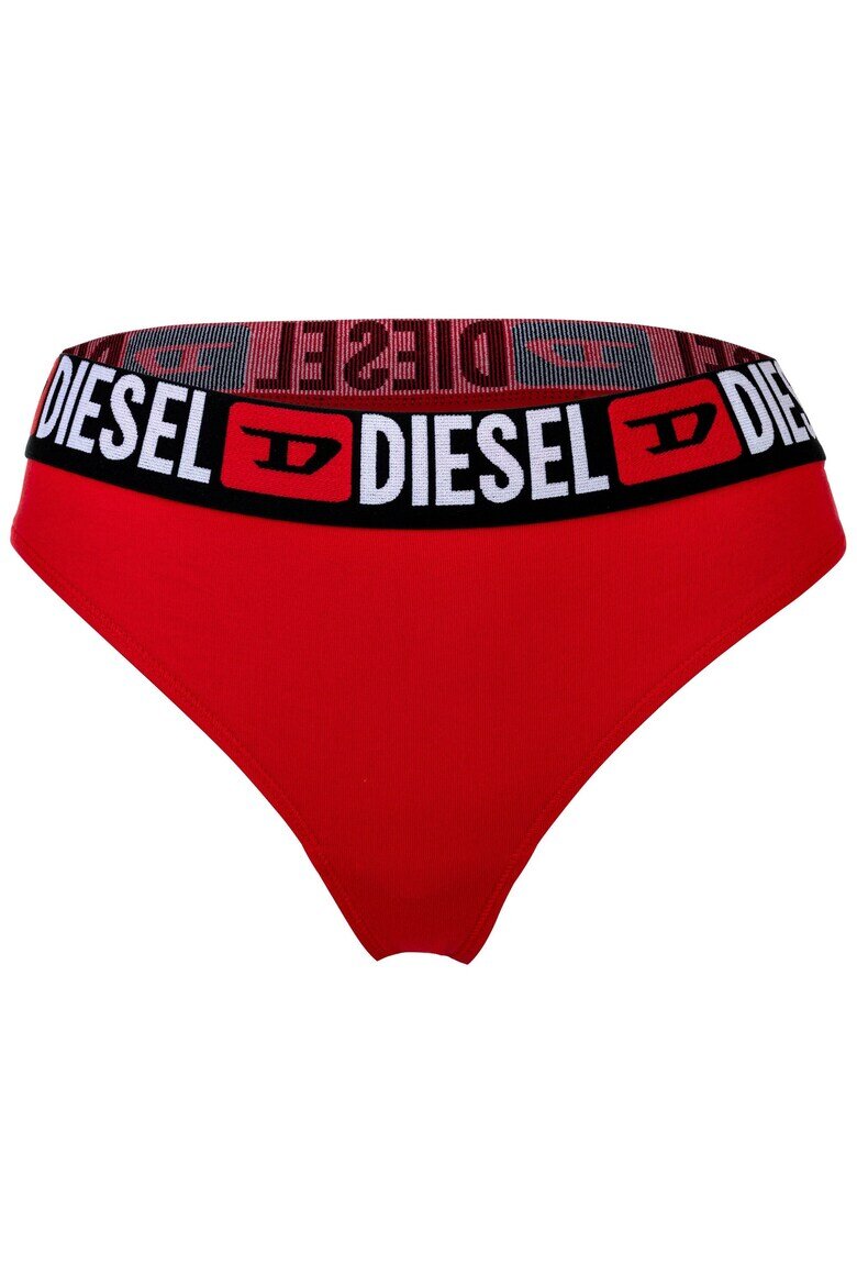 Diesel Танга с лого на талията - 3 чифта Черен/Бял/Аленочервен