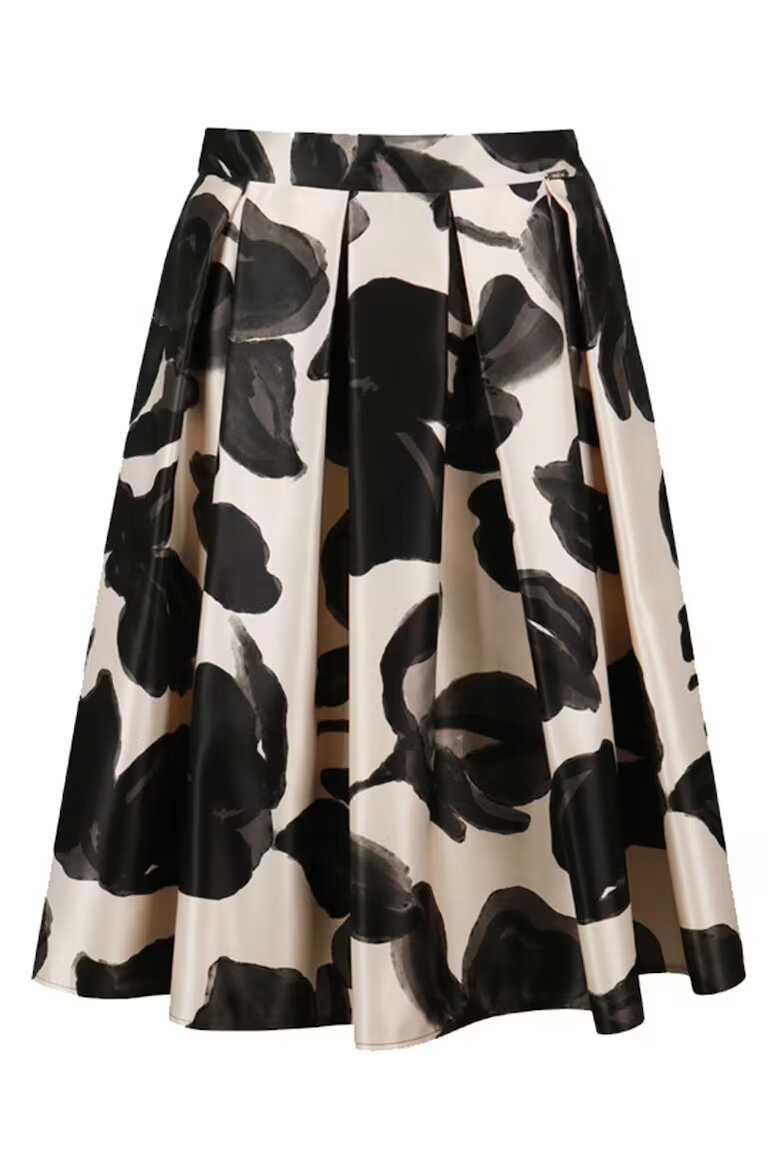 DiKa Abstract Pattern Flared Skirt Черен/Бежов
