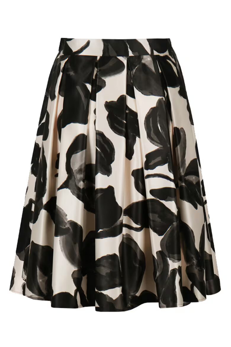 DiKa Abstract Pattern Flared Skirt Черен/Бежов