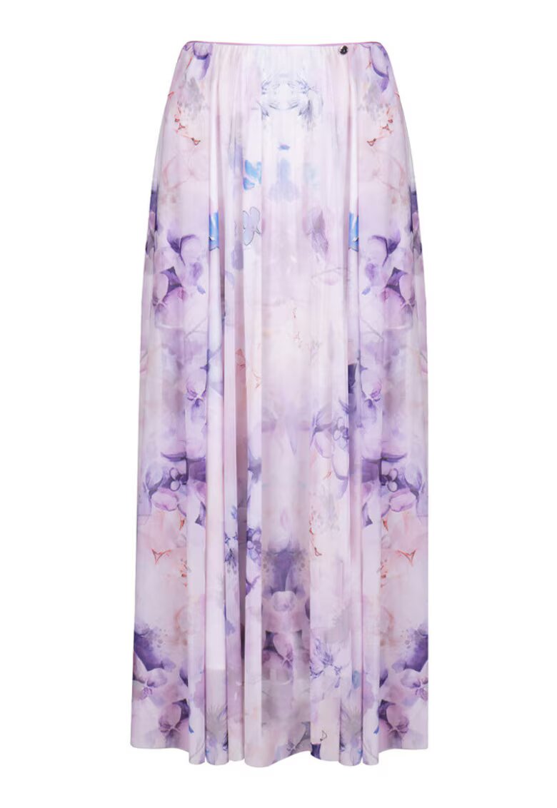 DiKa Maxi Skirt With Floral Pattern - Виолетов