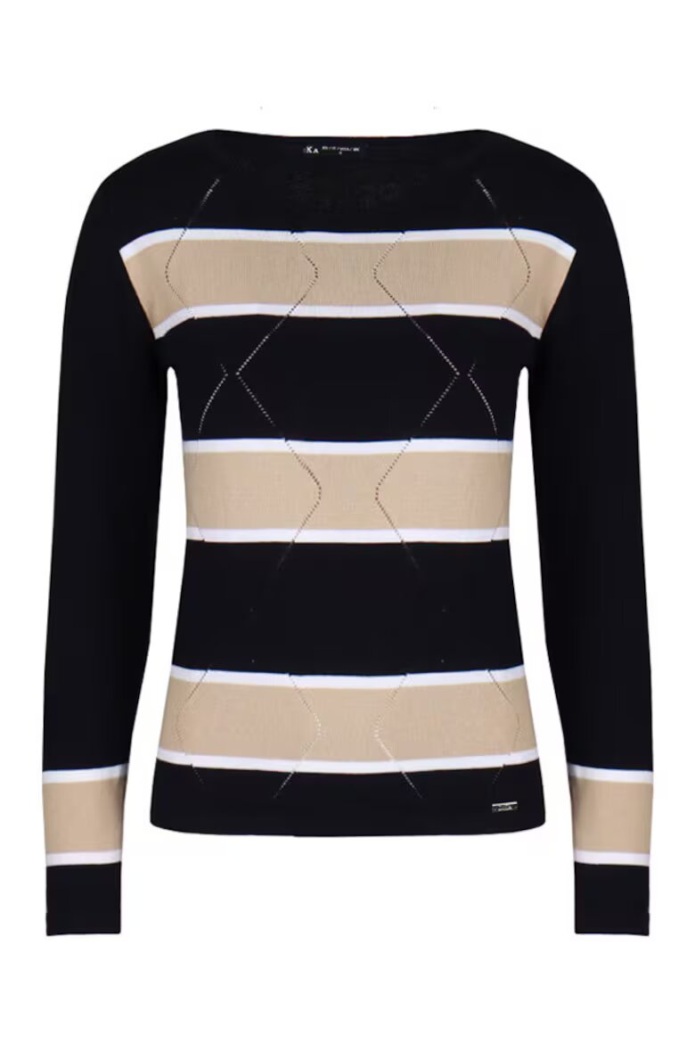 DiKa Пуловер с кръгло деколте и принт на райета
