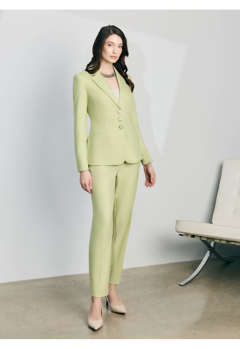 DiKa Regular Fit Blazer With Notched Lapels - Шам фъстък зелено