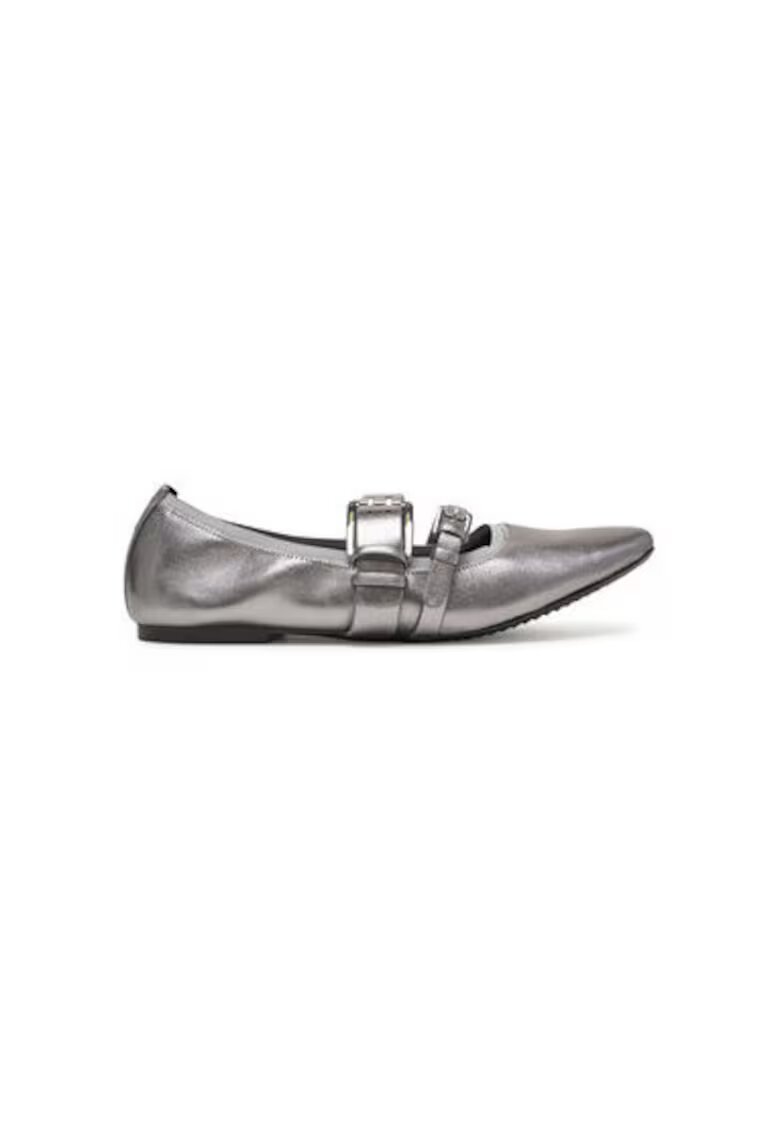 DKNY Балерини K1511477 - Естествена кожа - Сребърен